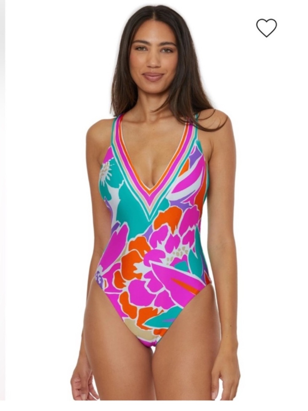 NWT TRINA TURK Amalfi Plunge One Piece Swimsuit